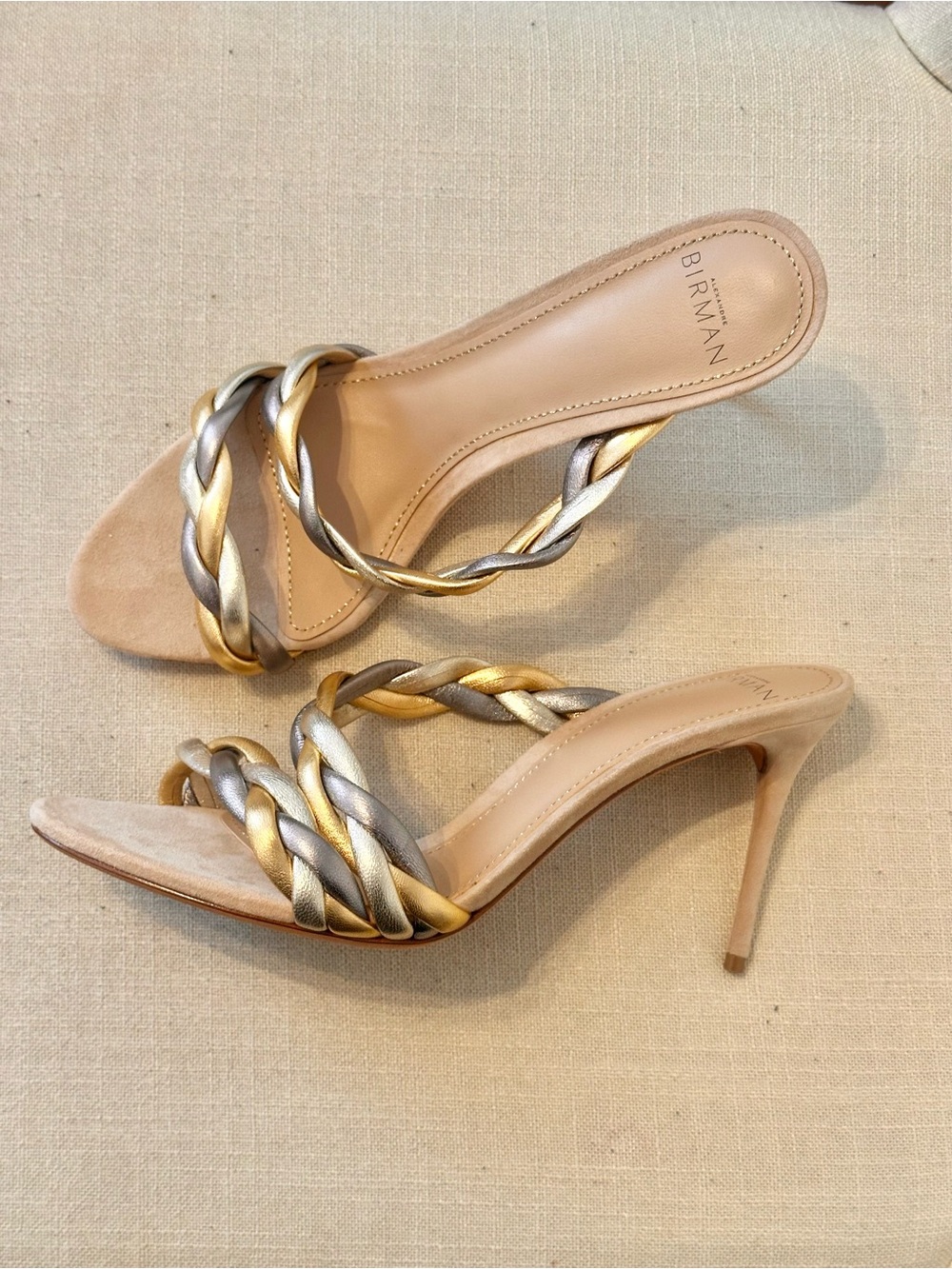Alexandre Birman Selena 85 Metallic Braided Sandal Size 40 9.5US